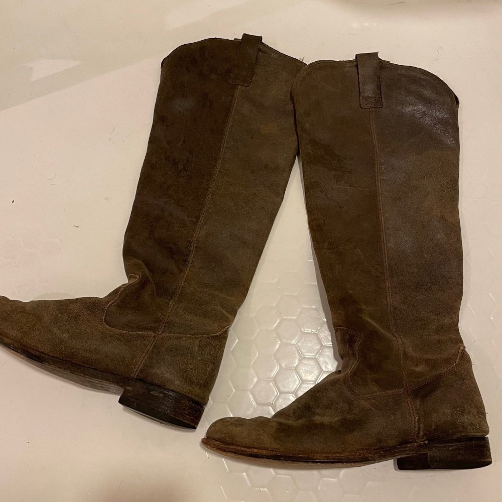 Dolce Vita Boots Womens 8 Western Style Tall Knee-High Brown Leather Pull On